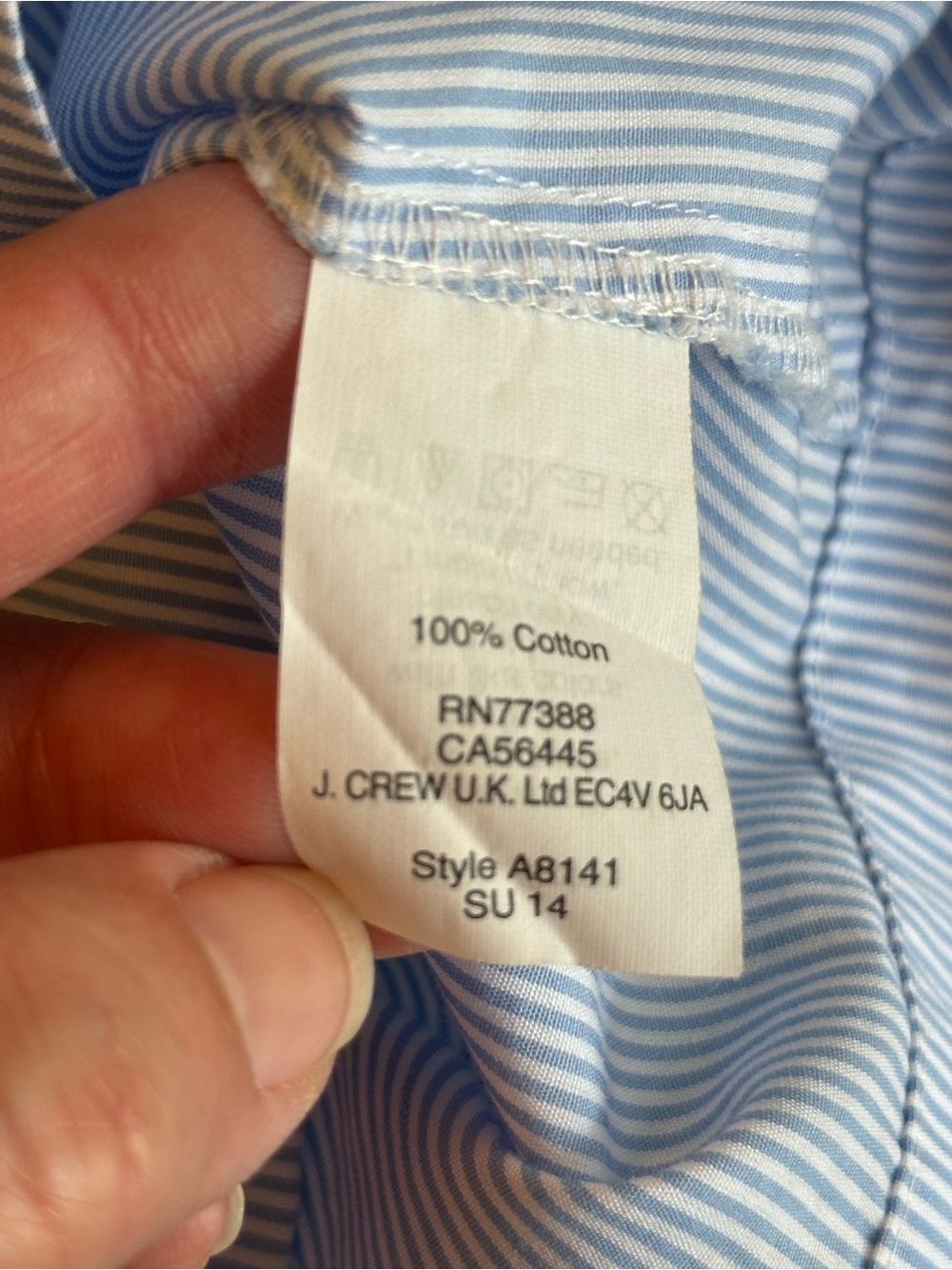 J. Crew | Blue & White Striped Pintuck Button Front Tank Top Square Neck, Size 2 - Picture 4 of 6